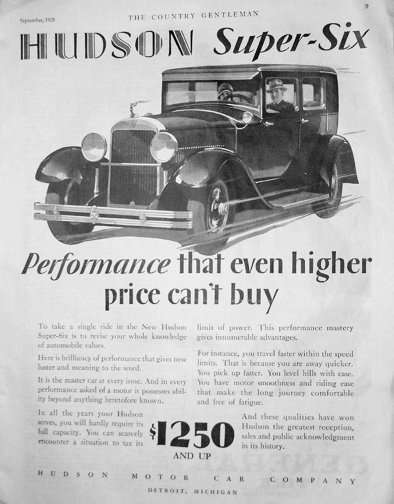 1928 Hudson Auto Advertising
